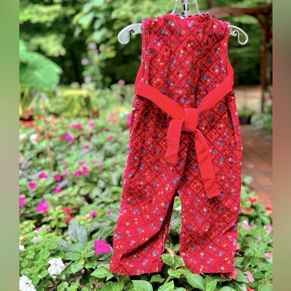 Vintage/ eclipse / adorable toddler Cotton Floral Corduroy Romper Sz 18M